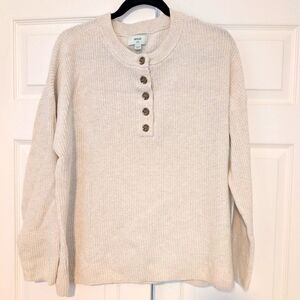 Aerie Thick Henley Sweater -cream